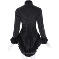 Belle Poque Women&#39;s Retro Vintage Gothic Victorian Corset Style Lace Embellished V-Neck Jacquard Coat Tops BP000223-1